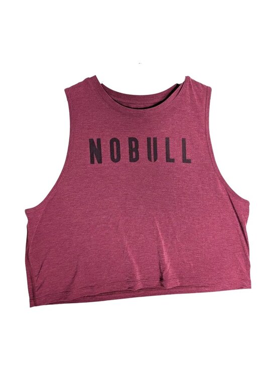 NOBULL Tops - NOBULL Womens Heatheredd Pink Crop Tank Top L Crossfit Gym Wear